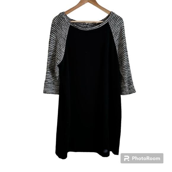 Loft women’s midi dress‎ size 12 black gray - Picture 1 of 6